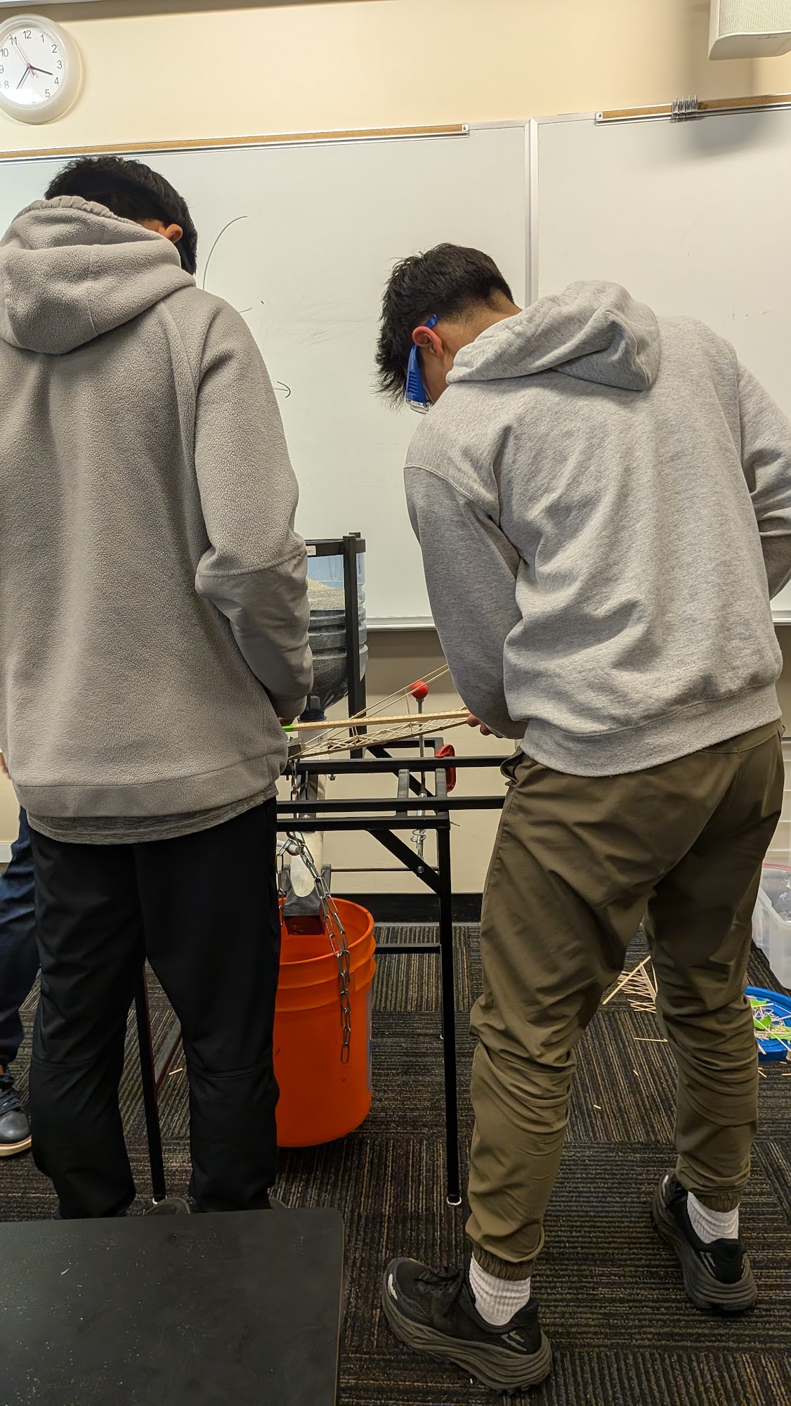 Students working on a build event indoors